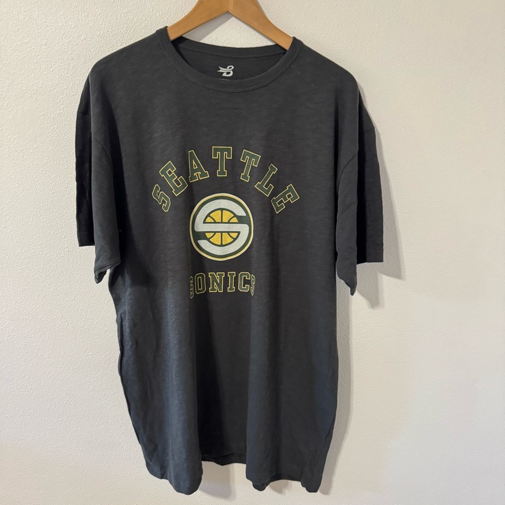 Seattle Sonics Banner Supply Co Short Sleeve Crew Graphic Tee Gray Cotton-XXL